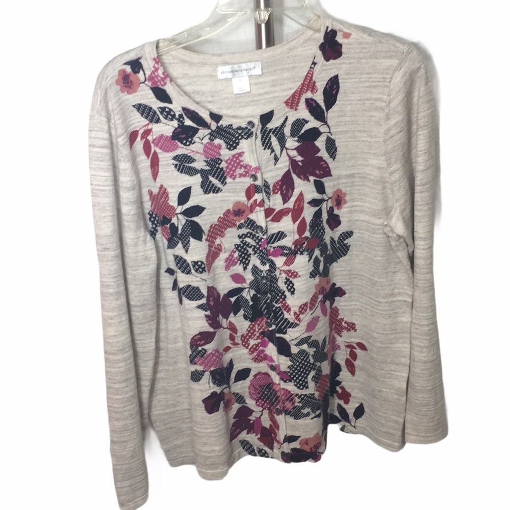 Christopher & banks leaves button cardigan sweater